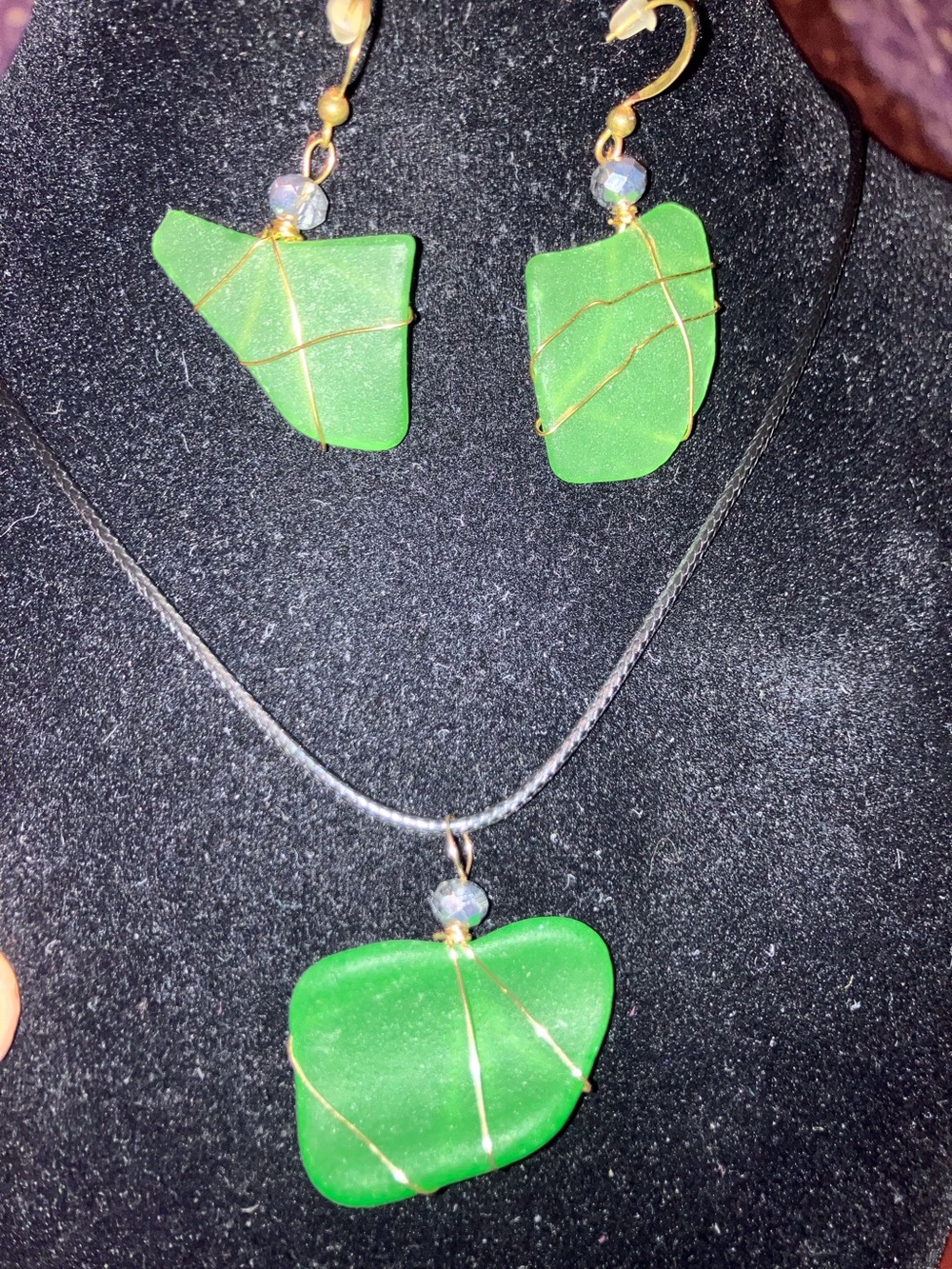 #157 handmade seaglass necklace set